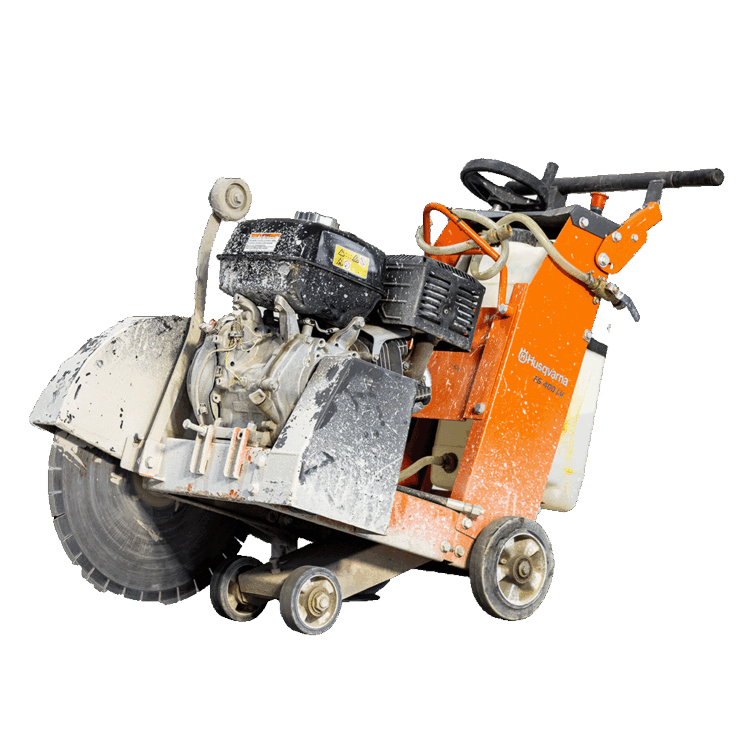 This rentable walk-behind cement saw is great for cutting lots of cement. Rent this cement saw for pushing through larger concrete and cement cuts