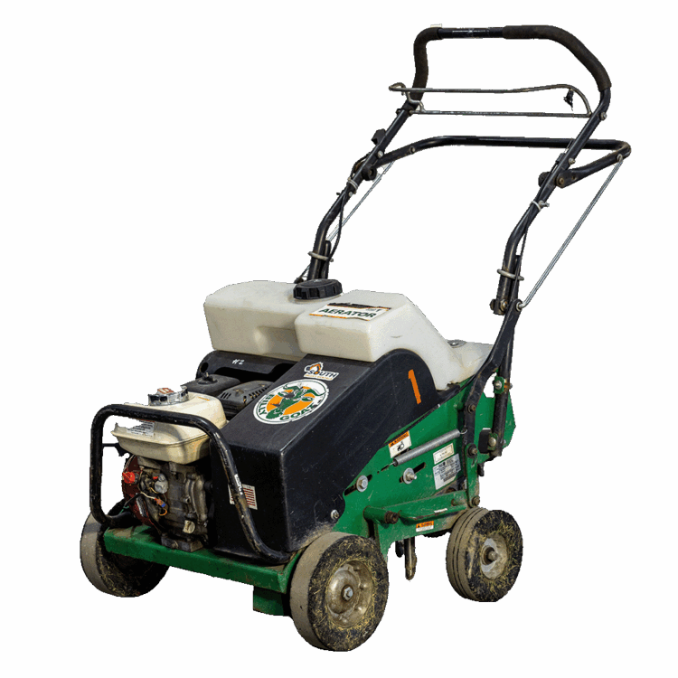 Rental walk behind aerator. This rentable equipment is the cheap and fast way to aerate your lawn if you live in Logan, Utah on in Cache Valley Utah