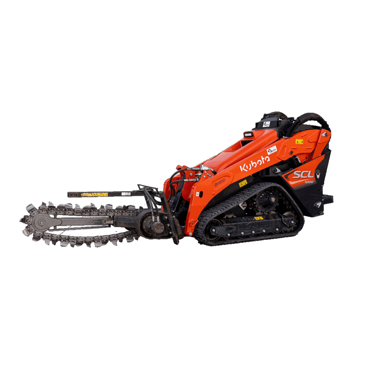 Rental Stand-on Skid Steer. This rentable equipment makes outdoor work in Logan Utah or Cache Valley Utah easy.
